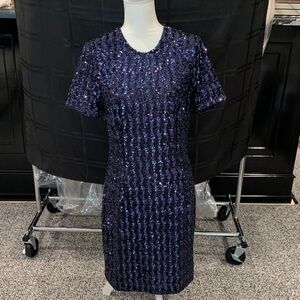 Michael Kors Midnight Blue Sequin Mini Dress. Size 12
